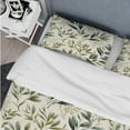 thumbnail image 4 of Designart "Leaves In Tranquil Arrangement" Green Plants Bedding Covert Set - Bohemian & Eclectic Bed Set With 2 Shams, 4 of 5