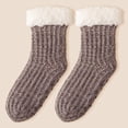 thumbnail image 2 of Yuanlong Womens Crew Slipper Socks Lined Non Floor Socks With Grips Thick Warm Winter Indoor Cozy House Socks, 2 of 5