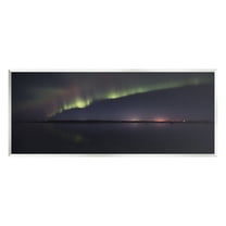Stupell Industries Northern Lights Over Sea Nature Photography Unframed Art Print Wall Art, 17 x 7