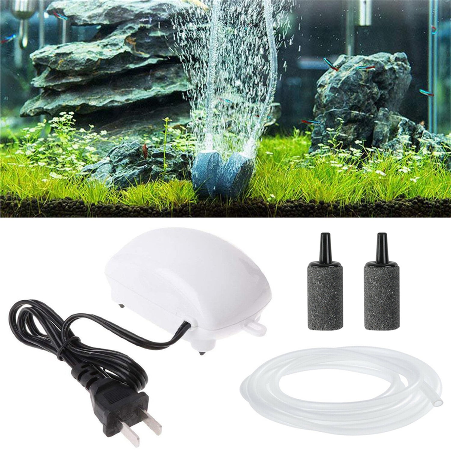 Pefilos Single Outlet Aquarium Air Pump, Fish Tank Aerator with Accessories , Quiet Oxygen Pumpfor Small Tank up to 15gallon (Single Outlet) Hose Quiet Compressor for Fish Tank, White Pefilos Single Outlet Aquarium Air Pump, Fish Tank Aerator with Accessories , Quiet Oxygen Pumpfor Small Tank up to 15gallon (Single Outlet) Hose Quiet Compressor for Fish Tank, White