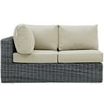 thumbnail image 3 of Lounge Loveseat Sofa, Beige, Rattan, Wicker, Outdoor Patio Balcony Cafe Bistro Garden Hospitality Restaurant, Modern Contemporary HB32757, 3 of 3