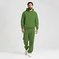 thumbnail image 3 of Mens Sweatsuit 2 Piece Casual Solid Hoodie & Sweatpants Set Oversized Minimalist Unisex Streetwear Tracksuit ,Winter Warm Hoodie Athletic Outfits, 3 of 6