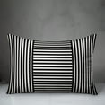 thumbnail image 2 of Creative Products Black and Whit Patchwork Stripe 14x20 Spun Poly Pillow, 2 of 2