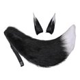 thumbnail image 1 of 3 Pieces Ears Hair Clips Faux Long Tails for Cosplay Dress up Black, 1 of 8