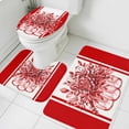 thumbnail image 3 of Eucalyptus Red Bath Mat 3 Piece Bathroom Rug Set, Stripe Bottle Flower Cactus Retro Plant Non Slip Bath Rug Contour Mat and Toilet Lid Cover, Absorbent Shower Mats Soft Bath Rugs and Mats Sets, 3 of 8