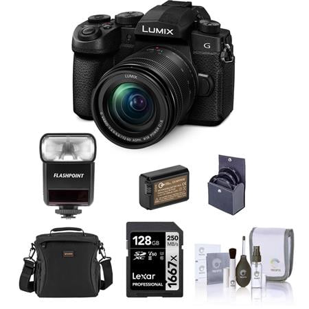 UPC: 0192223222373 | Lumix G95 Mirrorless Camera with Lumix G Vario 12-60mm f/3.5-5.6 MFT Lens Bundle with Flashpoint TTL Flash  Shoulder Bag  64GB SD Card  Extra Battery  58mm Filter Kit  Cleaning Kit