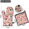 thumbnail image 6 of Pink Beagle and Flower Kitchen Oven Mitt and Pot Holder Sets 4 Pcs for Baking, Cooking and Grilling, Heat Resistant Up To 392 °F, 6 of 7