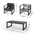 thumbnail image 6 of Roomfitters 4 Pcs Patio Furniture Set with Loveseat, 2 Comfortable Chairs, and Stylish Coffee Table, Durable Aluminum Frame in Dark Grey with Plush Cushions for Outdoor, 6 of 6