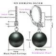 thumbnail image 7 of Jiamiaoi Pearl Dangle Earrings 8mm-10mm, 925 Sterling Silver Pearl Drop Earrings with Cubic Zirconia, Hypoallergenic Pearl Earring Leverback Pearl Earrings Drop Ideal Gift for Women, 7 of 7