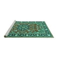 thumbnail image 2 of Ahgly Company Machine Washable Indoor Rectangle Persian Turquoise Blue Traditional Area Rugs, 3' x 5', 2 of 4