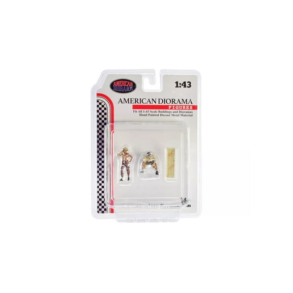 4x4 Mechanics 2pc Set 1 w/Metal Sand Ladder - American Diorama 43001 - 1/43 Scale Figurine