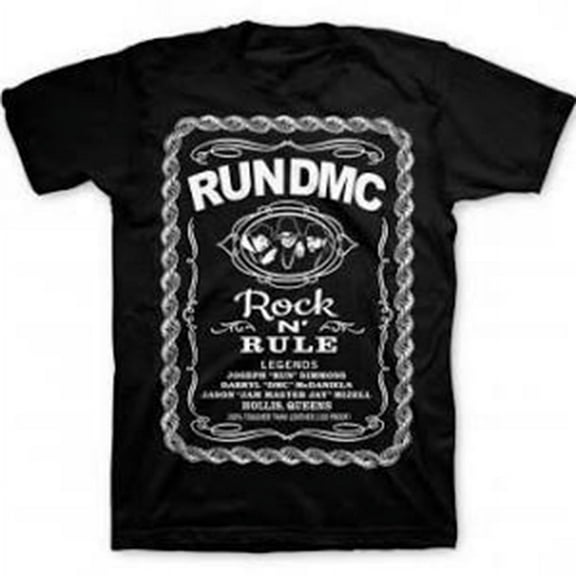Run DMC - Mens Rock and Rule Whiskey Label T-Shirt
