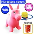 thumbnail image 2 of Premium Inflatable Horse Hopper - Best Animal Bouncer Ride-On Toy for Kids, Boys, Girls and Children 2, 3, 4, 5. Play Hopping Toys. Free Foot Pump + Gift Box (Pink), 2 of 7