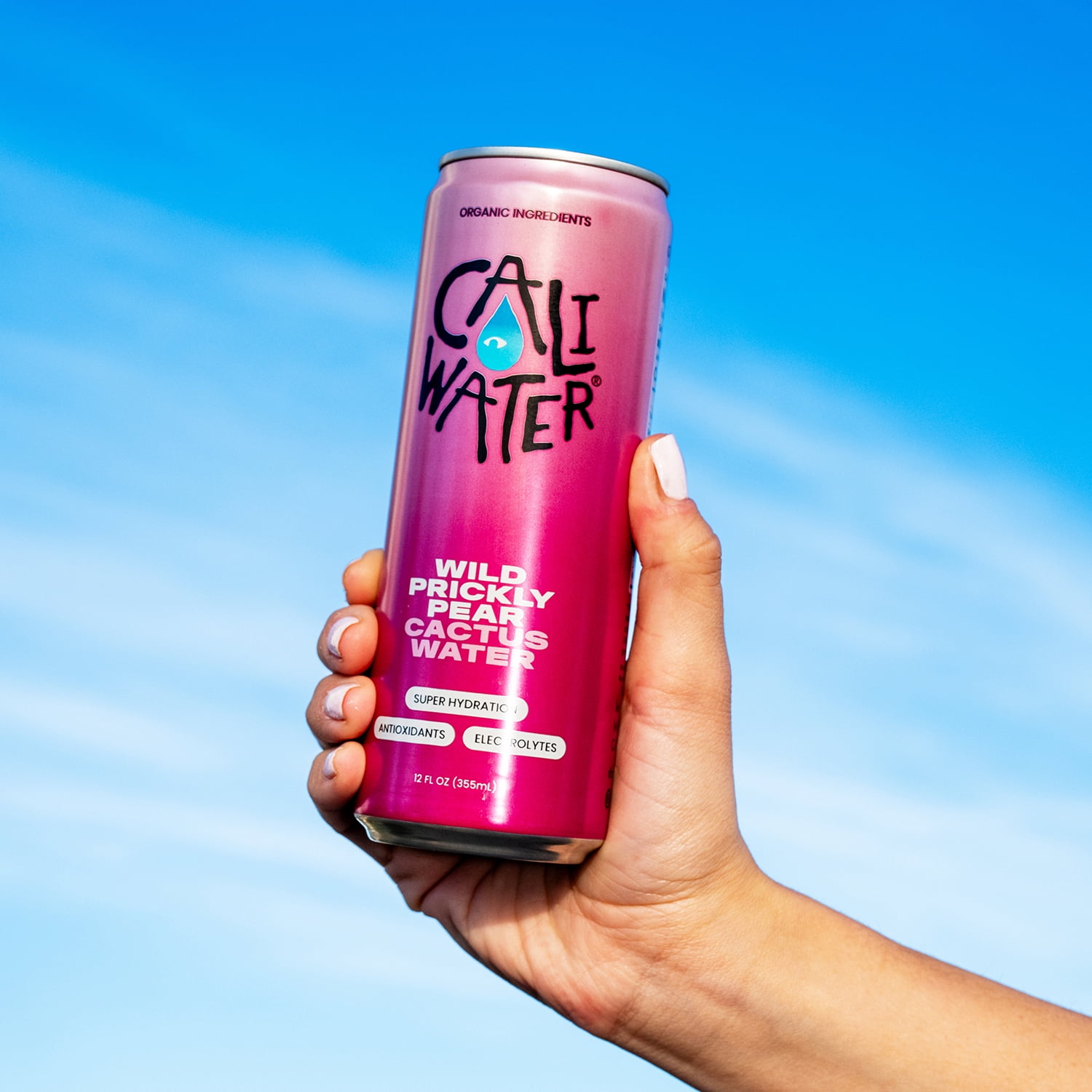 Caliwater Organic Cactus Water Wild Prickly Pear, Coconut Water Alternative, Natural Plant Based Hydration, Skin Care, Electrolyte Drinks , Flavored Waters, 12-Pack 12oz/can 6g Sugar, 30 Calories