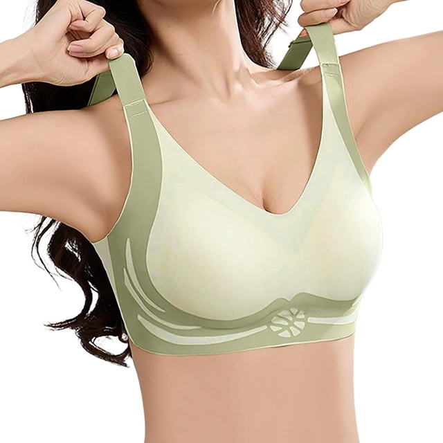 Brasier sin Varillas Mujer Sujetador Deportivo Push up con Aros, Cómodo y sin Costuras para Mujer Mediana