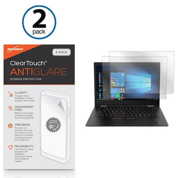 Lenovo Thinkpad X1 Yoga (3rd Gen) Screen Protector, BoxWave [ClearTouch Anti-Glare (2-Pack)] Anti-Fingerprint Matte Film Skin for Lenovo Thinkpad X1 Yoga (3rd Gen)