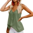thumbnail image 4 of Viikei Womens Camisoles and Tanks Plus Size Tank Tops for Women Camisoles for Women Tops Solid Buttons V-neck Vest Sling Camisole Sleeveless T-Shirt, 4 of 7