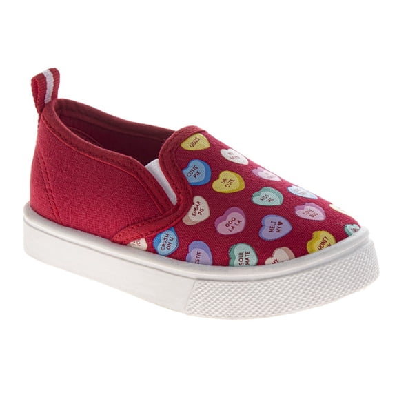 Sweethearts Toddler Cute Canvas Sneakers, Red Multi, Size: 10