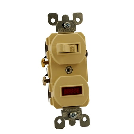 - Leviton 5226-I 15 Amp, 120 Volt, Duplex Style Single-Pole, Neon Pilot AC Combination Switch, Commercial Grade, Ivory
