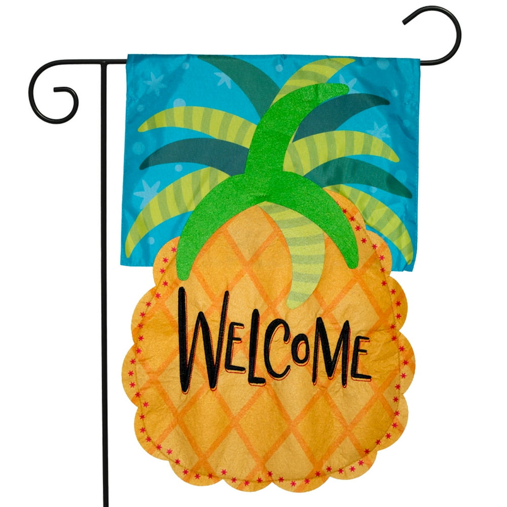 Pineapple Applique Garden Flag Everyday 12.5" x 18" Briarwood