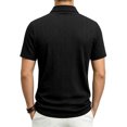 thumbnail image 5 of Polo Shirts for Men Summer Short Sleeve Relaxed Fit Jacquard Texture Lapel Collar Business Casual Work T Shirt Golf Shirts, 5 of 7