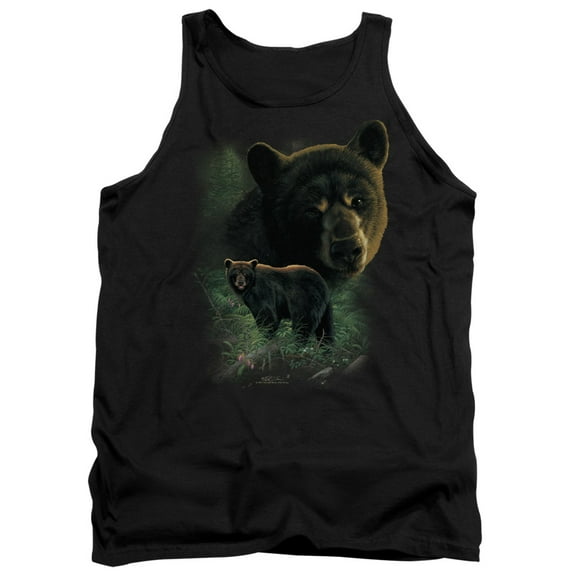 Wildlife Black Bears Adult Tank Top Black