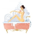 thumbnail image 2 of Woman Bathtub Wall Mural by Wallmonkeys Peel and Stick Graphic (48 in H x 48 in W) WM253043, 2 of 4