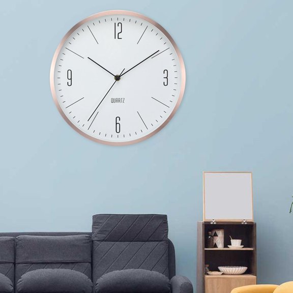 Stylish Wall Clock Large Clock Silent Battery Operated, 12"""" Wall Hanging Clocks for Home Farmhouse School Bedroom Decor , Champagne Gold