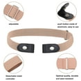 thumbnail image 5 of AOWOO 5 Pcs No Buckle Elastic Belt for Women Men, Buckle Free Invisible Adjustable Waist Belt Buckleless Stretch Belt for Jeans Pants Dress, 5 of 7