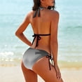 thumbnail image 2 of Aesthetic Grey And White Gradient Women's Bikini V Neck Swimsuit Set 2 Piece Over Size Bathing Suit Side Triangle Bathing Suit, 2 of 9
