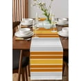 thumbnail image 4 of ERUNPONLY Orange Stripes Table Runner - 72 Inch Long Modern Farmhouse Simple Vertical Lines Cotton and Linen Blended Dress Scarves Farmhouse Table Runner for Kitchen Dining, Coffee Table, 13" x 72", 4 of 8