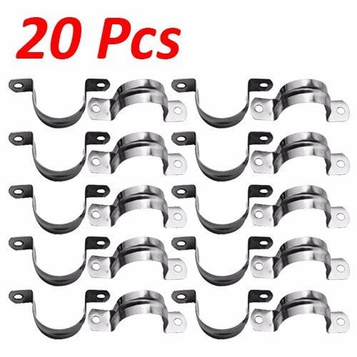 2 Pcs Pipe Tube Conduit Stainless Steel Hanger U Strap Clamps Clip 32mm