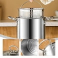 thumbnail image 2 of LLSUZY Pot à Pâtes en Acier Inoxydable 5L avec Passoire, Pot de Cuisson Multi-Usage, Argent, Non Revêtu, Couvercle Véritable, 2 of 8