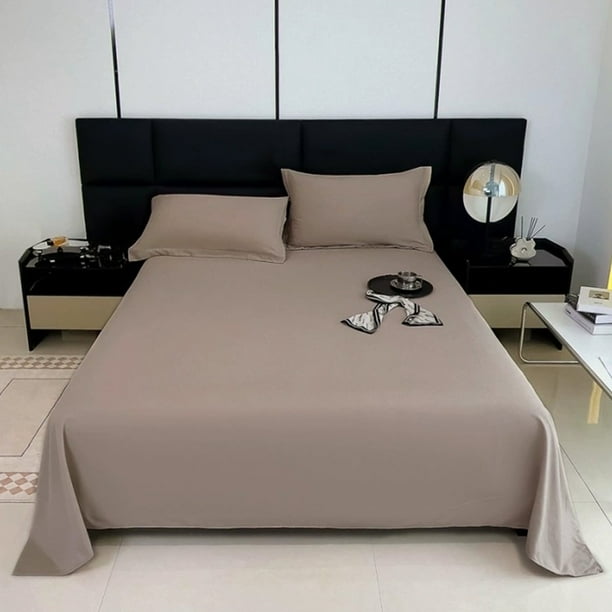 Sábana de poliéster de color sólido | Respetuoso con la piel y lavable a máquina | 8 opciones de color: azul, gris, caqui, verde menta, blanco, amarillo, rosa, azul cielo | 180x230cm | Fibra suave y