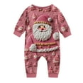 thumbnail image 4 of Family Christmas Pajamas Matching Set Ugly Christmas Sweater Crewneck Long Sleeve Knitted Santa Clause Sweater for Women Man Couples Pink Flannel, 4 of 4