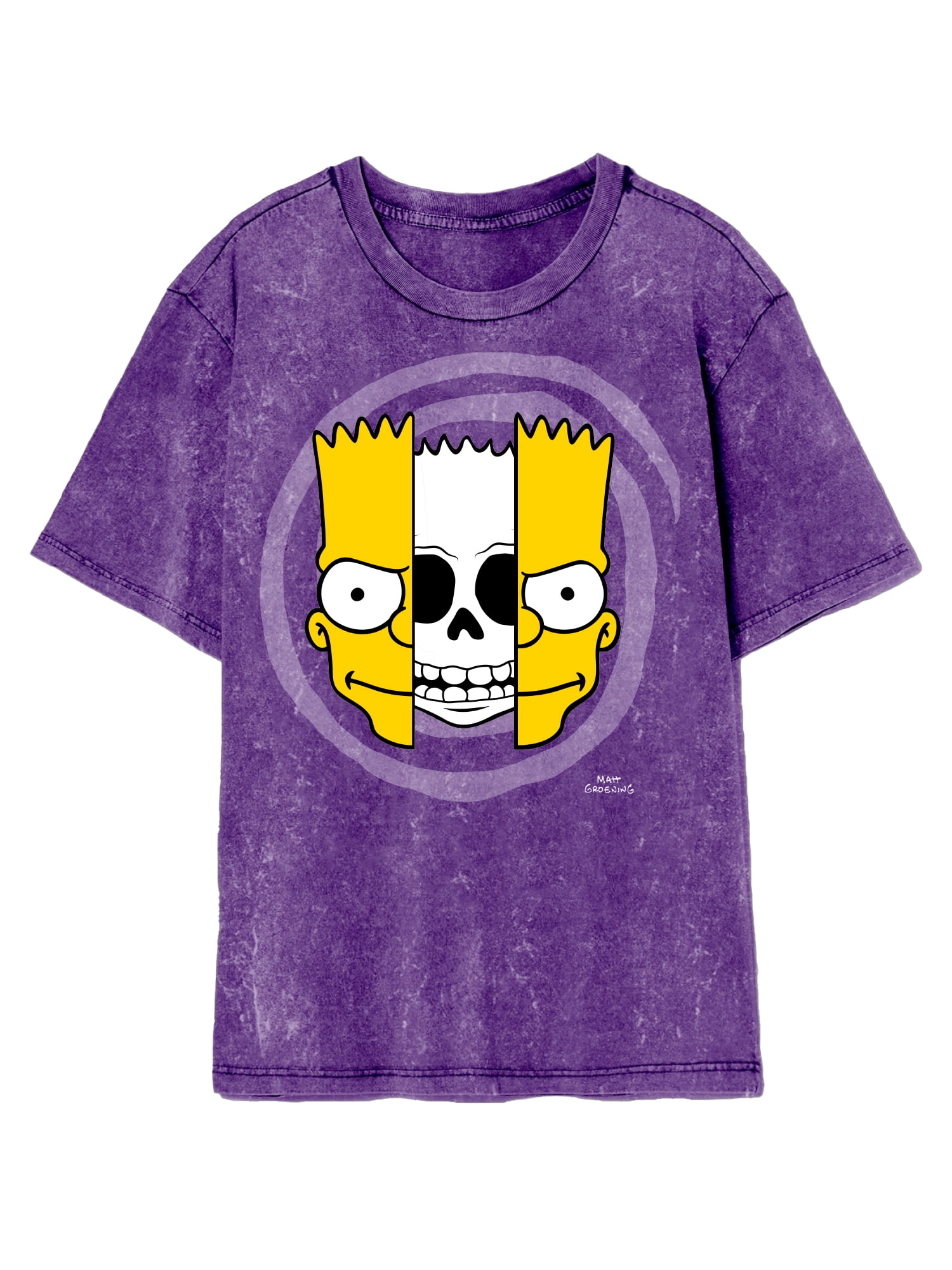 Simpsons Boys Serious Bart Mineral Wash Graphic T-Shirt, Sizes XS-XXL