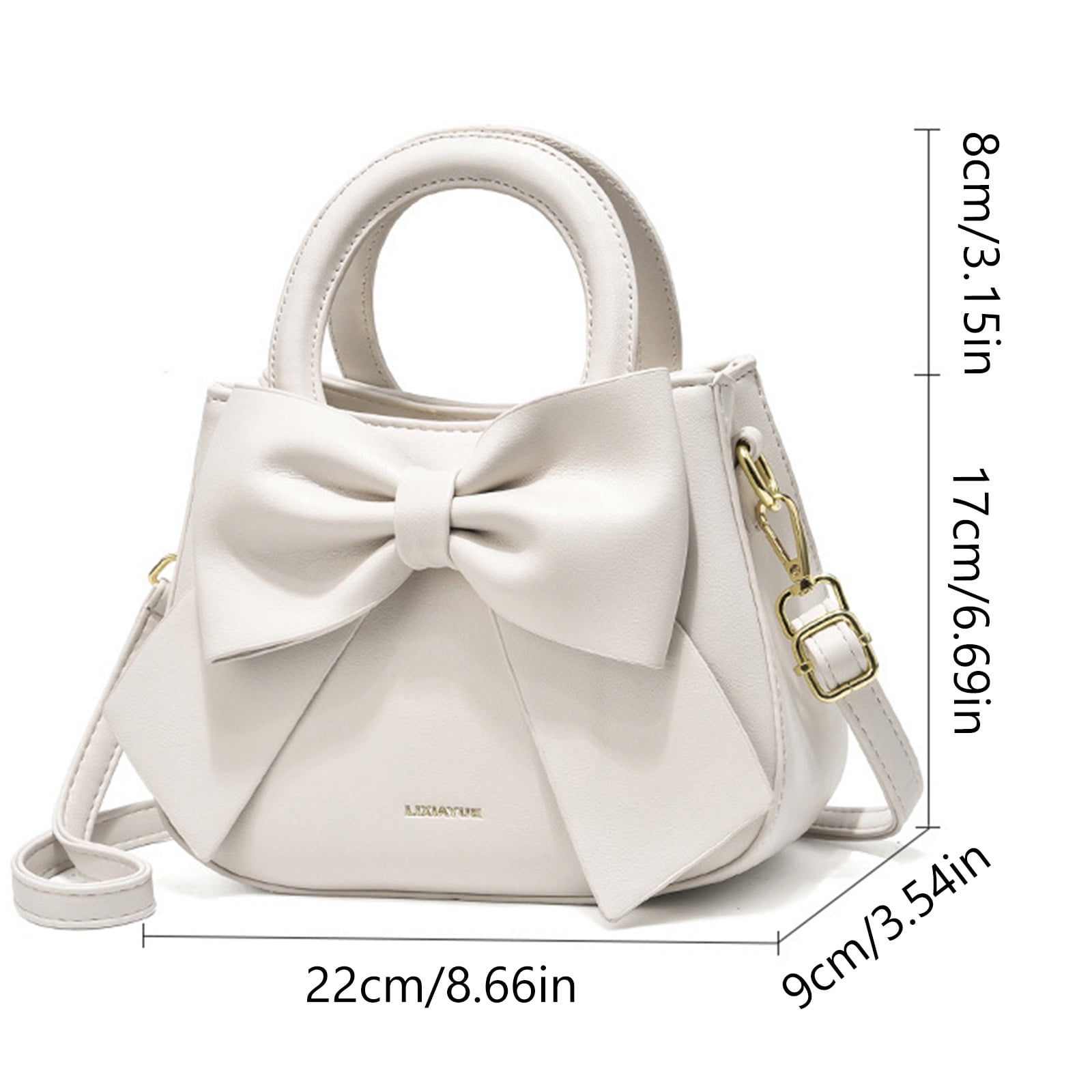 Modstep Women Mini Crossbody Purses Fashion Bow Leather Top Handle Shoulder Bags with Detachable Strap Ladies Daily Handbags Yellow