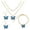 Blue, variant on Xinyolin 1 Set Dual Layers Butterflies Necklace Elegant Earrings Rhinestone Inlay Bracelet Jewelry Kit Fashion Accessories Gift
