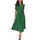 thumbnail image 2 of INSPIRE CHIC Vestido Midi Casual para Mujeres con Volantes Sin Mangas Cuello Redondo Plisado Fluido con Cinturón XL Verde, 2 of 6