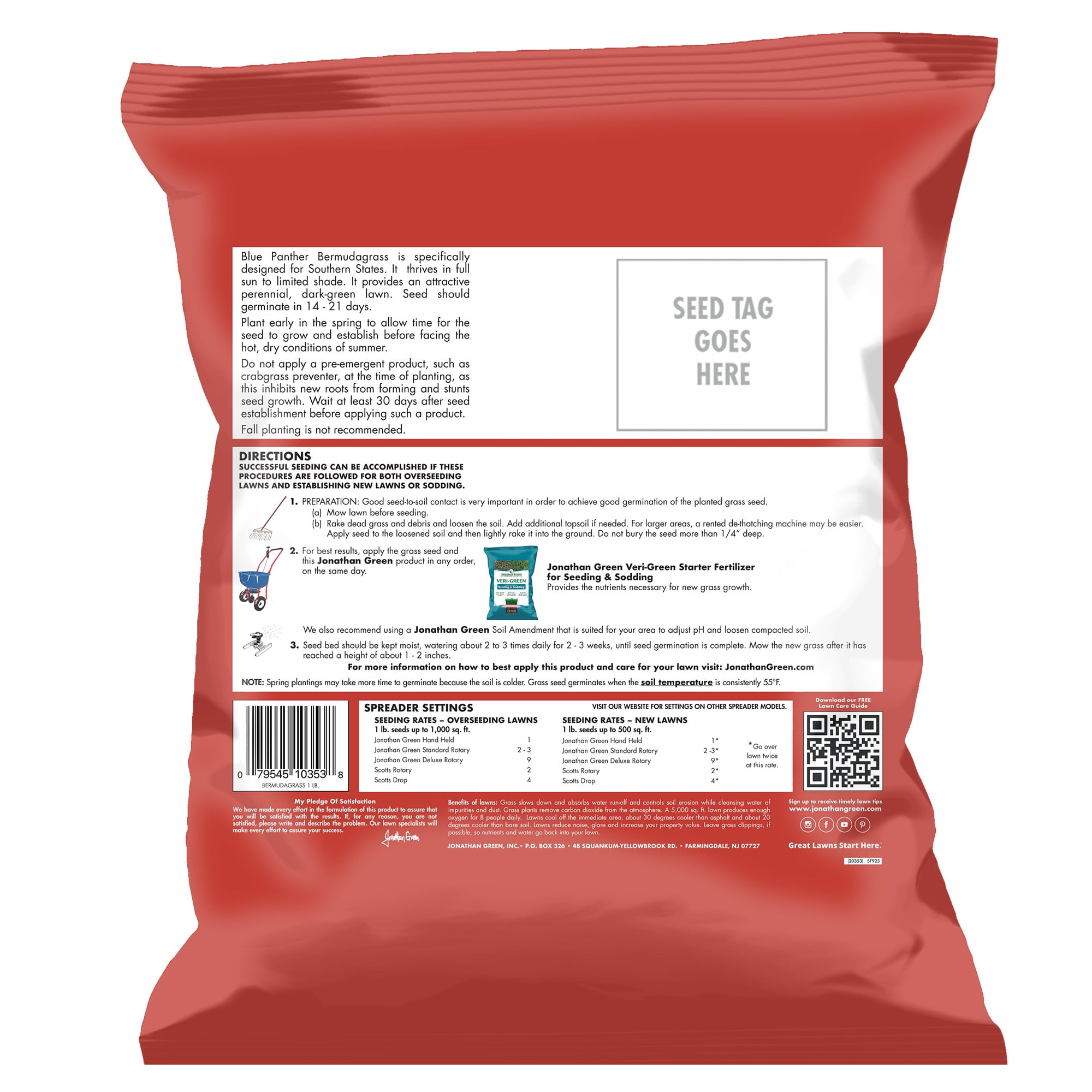 Jonathan Green Blue Panther Bermudagrass Premium Grass Seed, 1lb (1,000 sq ft Coverage)