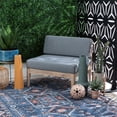 thumbnail image 2 of Linon Morningside Chaise Centrale d'Extérieur en Bois d'Acacia avec Coussins Gris, Naturel, 2 of 11