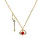 thumbnail image 1 of Colgante con forma de corazón de circonita cúbica y cadena de oro para niñas, collar sencillo y bonito en forma de Y para mujer o novia, plateado, 1 of 5