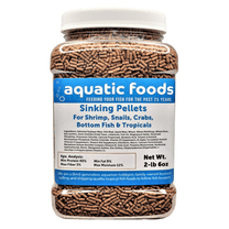 Shrimp Pellets, 40% Protein Sinking Pellets, 1/16" x 3/8" Pellets for Shrimp, Snails, Crabs, Catfish, Plecos for All Tropical Fish, Pellets by Zeigler…2-lb 6oz Med Jar