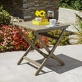 thumbnail image 3 of GDF Studio Rabion Outdoor Acacia Wood Folding rectangle Bistro Table, Gray, 3 of 9