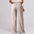 thumbnail image 5 of Bzhegqhd Women's Fashion Solid Color office Casual Button Zipper Elastic Waist Pocket Straight Pants, 5 of 8