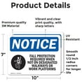 thumbnail image 2 of (2 Pack) Fall Protection Required When Sign With Symbol OSHA Notice Sign 10 Inch X 7 Inch Vinyl Label Decal Sticker Weather Resistant, UV Protected for Workplace, Business, and, 2 of 7