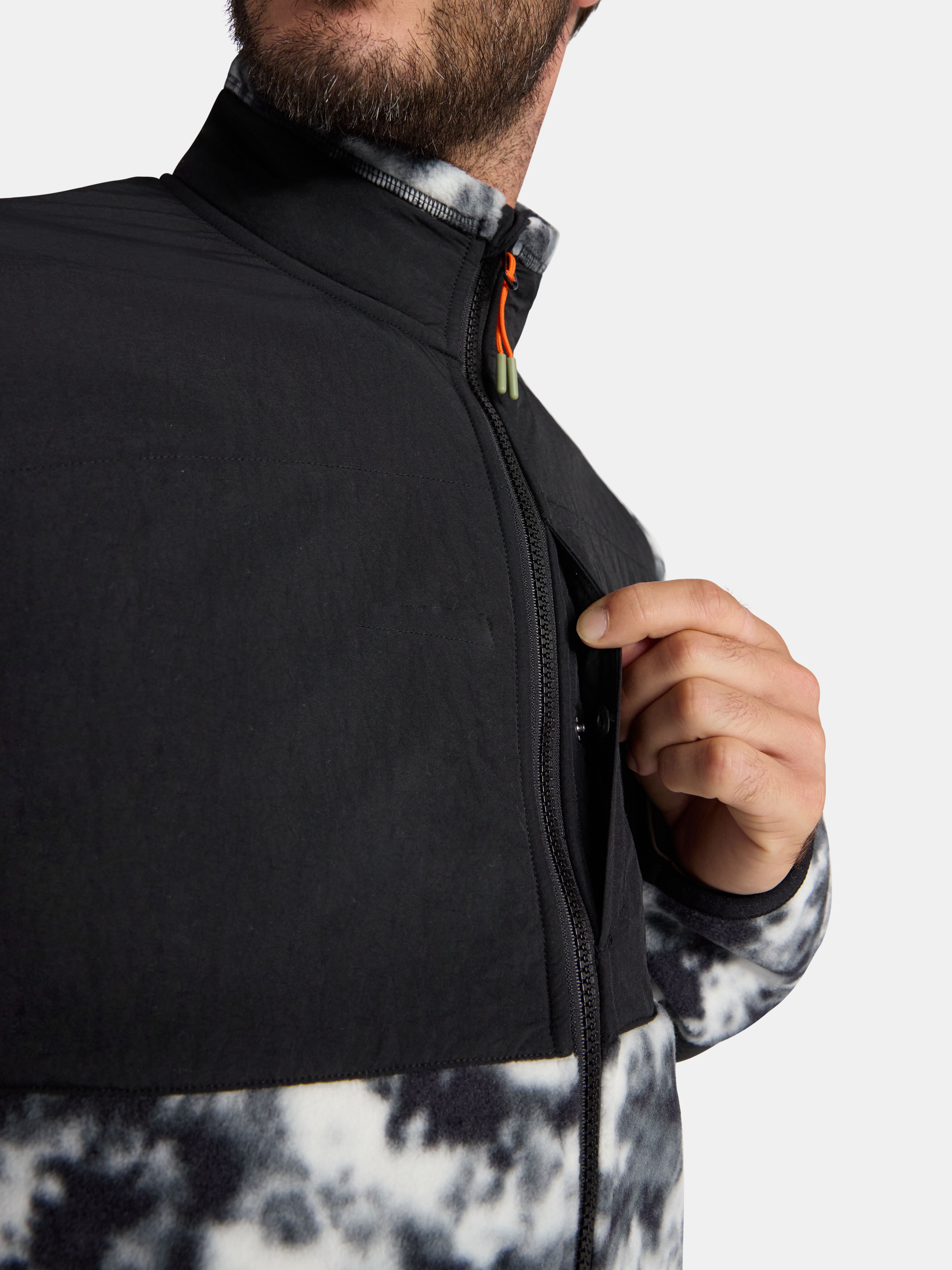 Ozark Trail Men's and Big Men's Mix Media Fleece Jacket, Sizes S-3XL