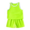 thumbnail image 2 of GiLiling Kids 2 Piece Basketball Uniform Set Performance Jersey and Shorts with White Trim Quick Dry Sports Outfit (Green, 5-6 Years), 2 of 9