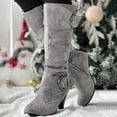 thumbnail image 2 of Mepaouo Women's Knee High Boots Block Heel Platform Winter Boots with Side Zipper(Grey,9), 2 of 7
