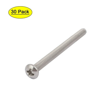 

6#-32x1-5/8-inch 304 Stainless Steel Pan Head Machine Screw Bolt 30pcs